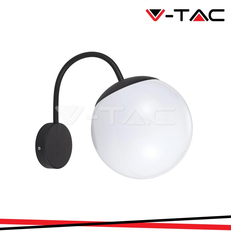 LAMPADA LED DA MURO  1XE27  MATT NERA OPAL PLASTICA PALLA IN ALTO