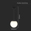 CEILING HANGING LAMP  1XE27  MATT NERA OPAL PLASTICA PALLA
