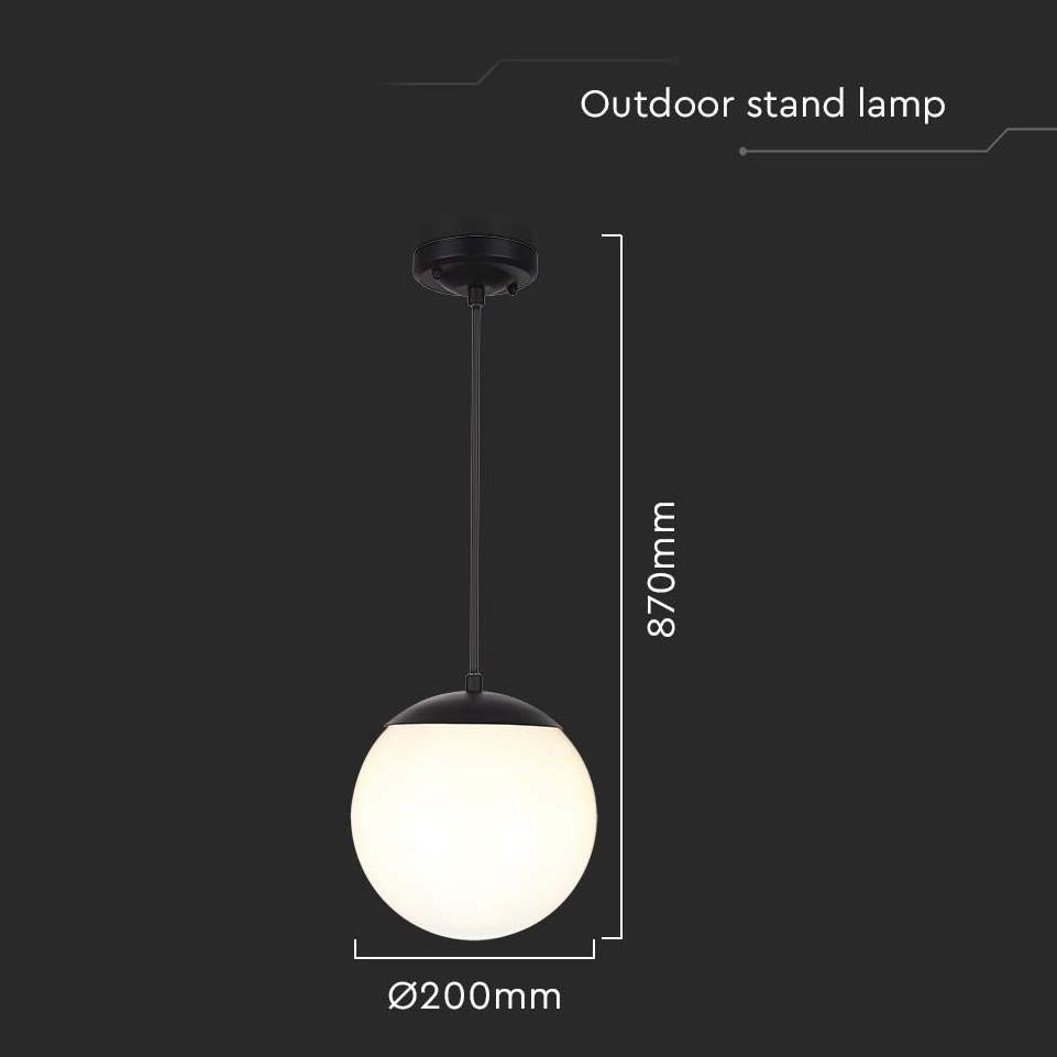 CEILING HANGING LAMP  1XE27  MATT NERA OPAL PLASTICA PALLA