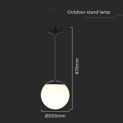 CEILING HANGING LAMP  1XE27  MATT NERA OPAL PLASTICA PALLA