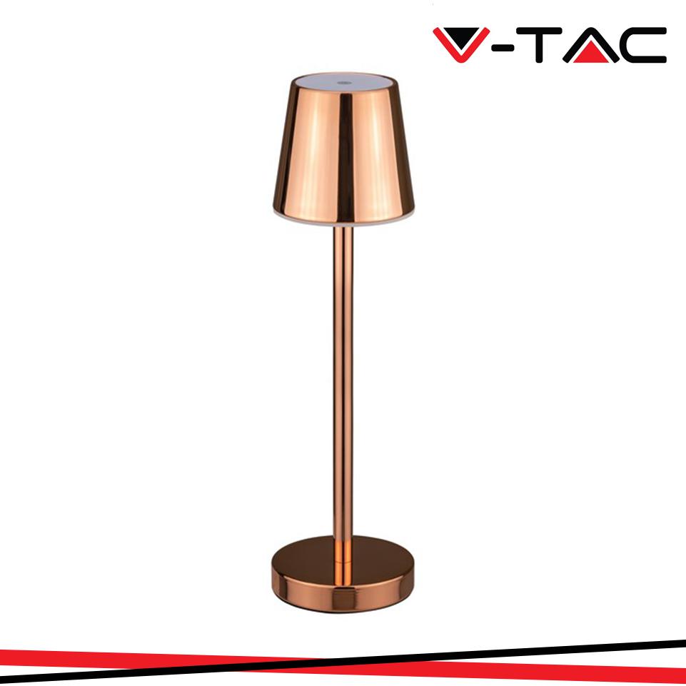 3W LED LAMPADA DA TAVOLO RICARICABILE TOUCH DIMMERABILE CORPO ORO 3000K