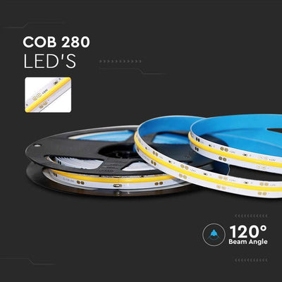 LED COB STRIP LIGHT IP20 24V 3000K 280 LEDS 10W/M