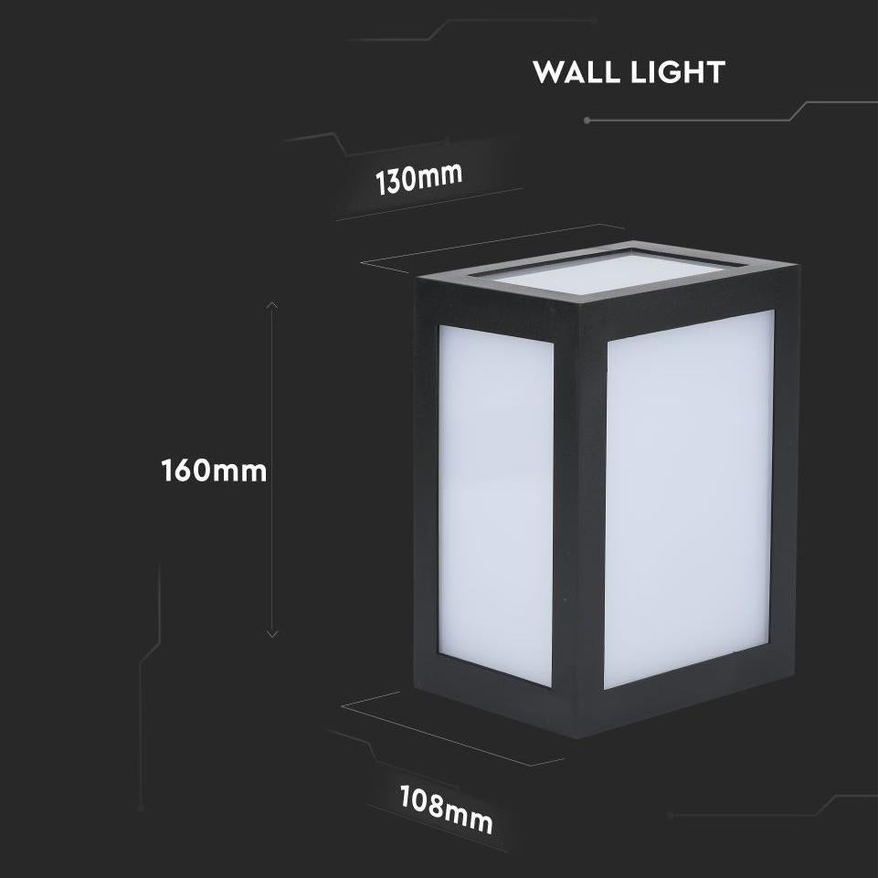 12W LAMPADA LED DA MURO IP65 CORPO NERO 3000K