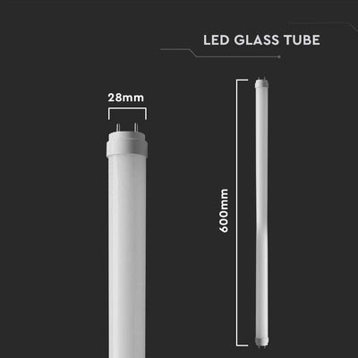 LED TUBO T8 9W 60 CM G13 VETRO TUBO 6400K 25PZ/BOX