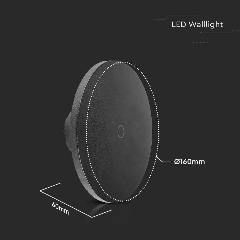 12W LAMPADA LED DA MURO CORPO NERO DIMMERABILE 3IN1