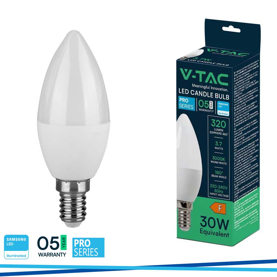 LED LAMPADINA SAMSUNG CHIP 3.7W E14 G45 PLASTICA 3000K