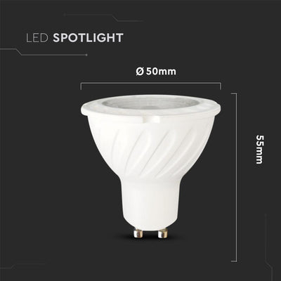 LED LAMPADA SAMSUNG CHIP - GU10 6W PLASTICA SMD WITH LENS 3000K