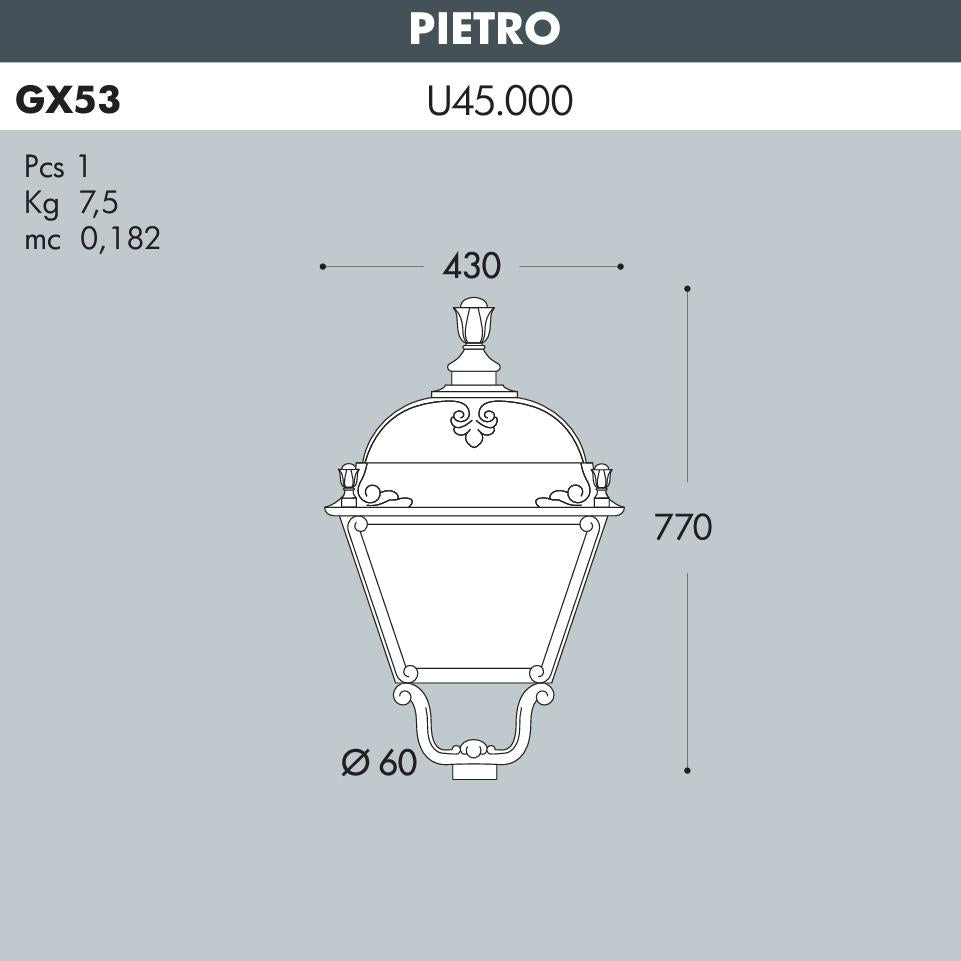 PIETRO PIATTO NERO TRASP LED GX53 80W CCT