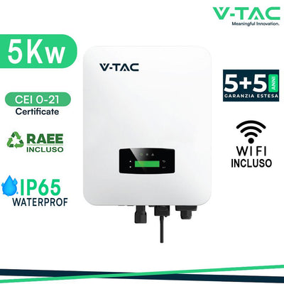 5KW ON/OFF GRID HYBRID INVERTER MONOFASE CON CT,METER E WIFI