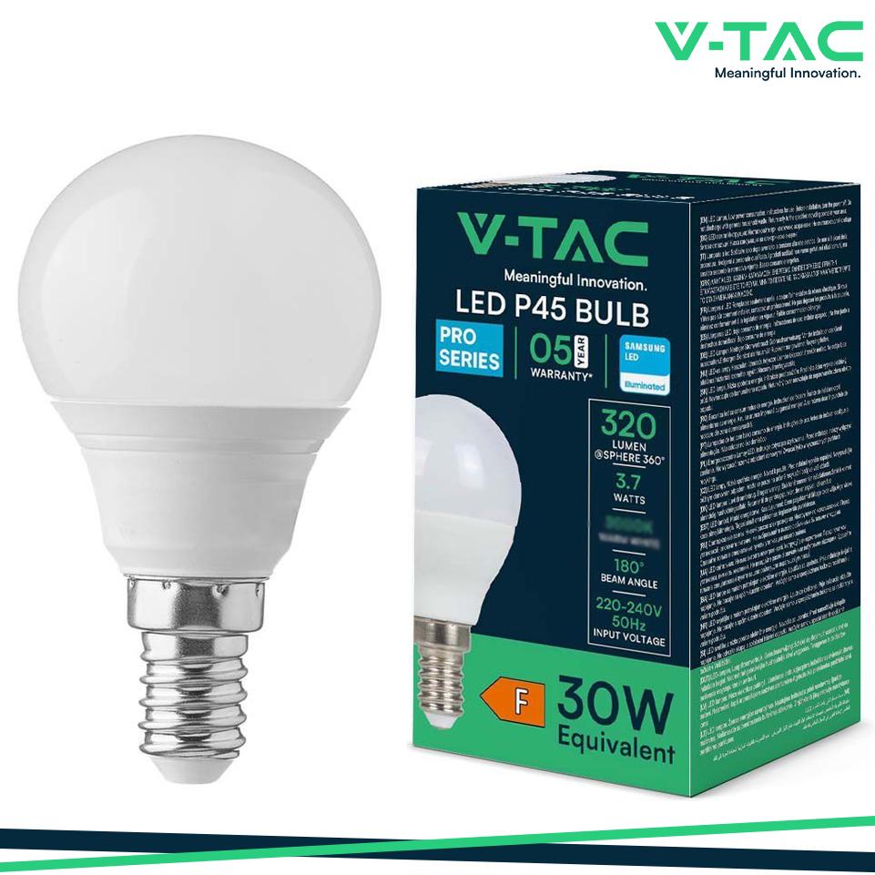 LED LAMPADINA SAMSUNG CHIP 3.7W E14 P45 PLASTICA 6400K