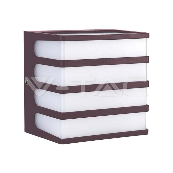 8W LAMPADA LED DA MURO CORPO MARONE IP65 3000K