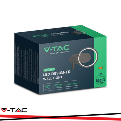14W LED LAMPADA DA PARETE DI DESIGN 250*100*180MM CORPO NERO 3000K