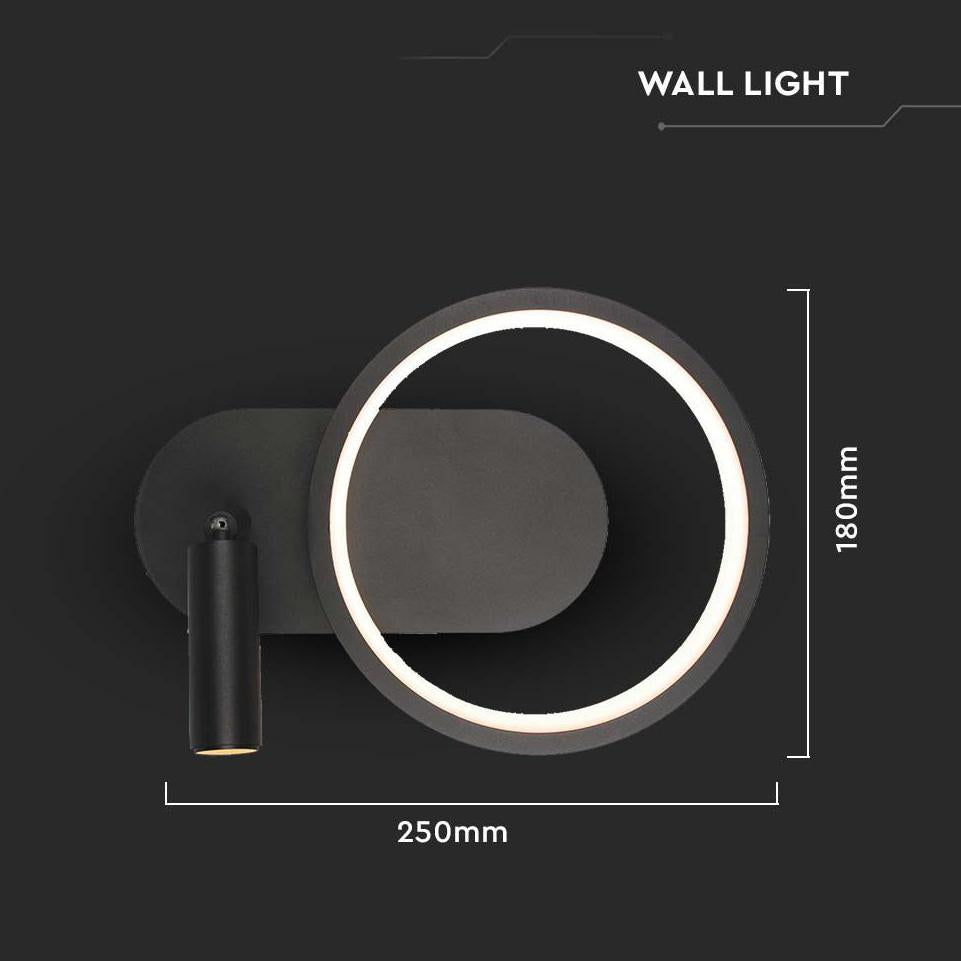 14W LED LAMPADA DA PARETE DI DESIGN 250*100*180MM CORPO NERO 3000K