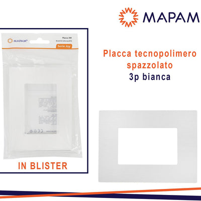 PLACCA TECNOPOLIMERO SPAZZOLATO T3 JOY 3P BIANCO BLISTER