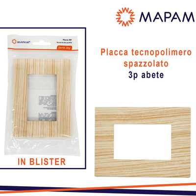 PLACCA TECNOPOLIMERO SPAZZOLATO 3P JOY ABETE BLISTER
