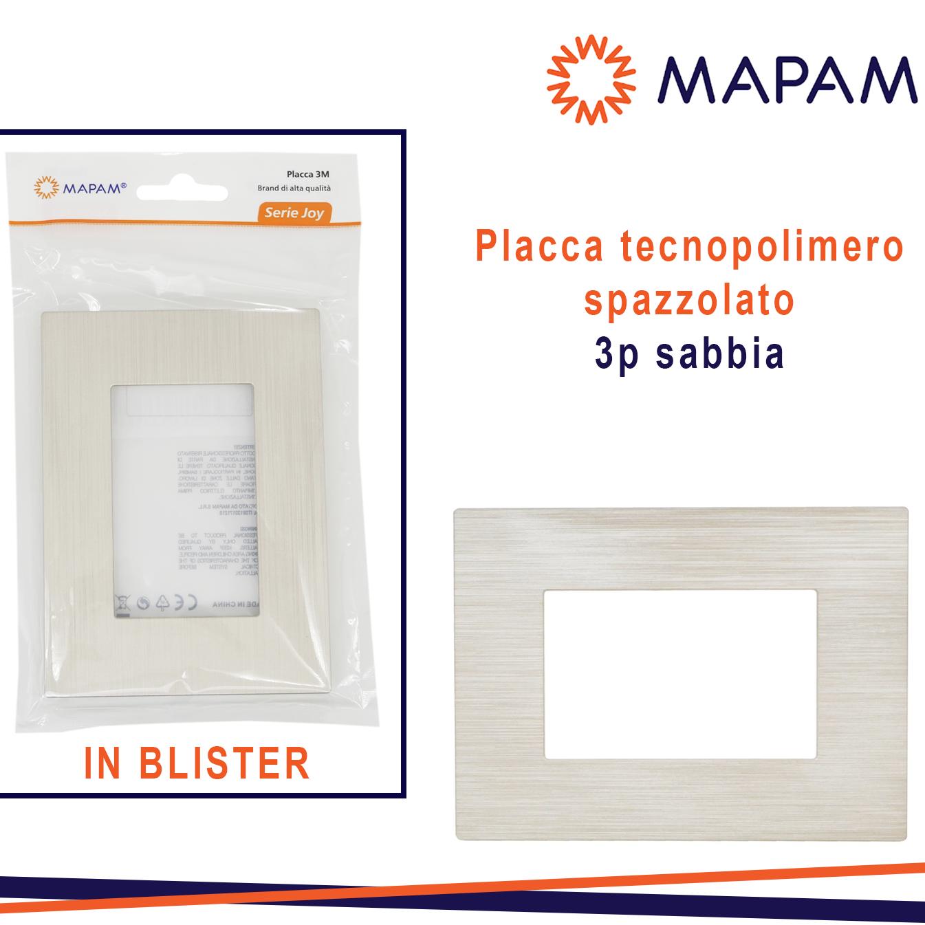 PLACCA TECNOPOLIMERO SPAZZOLATO 3P JOY T3 SABBIA IN BLISTER