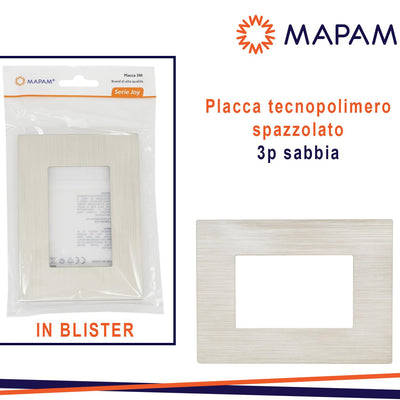 PLACCA TECNOPOLIMERO SPAZZOLATO 3P JOY T3 SABBIA IN BLISTER