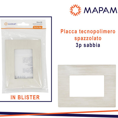PLACCA TECNOPOLIMERO SPAZZOLATO 3P JOY T3 SABBIA IN BLISTER