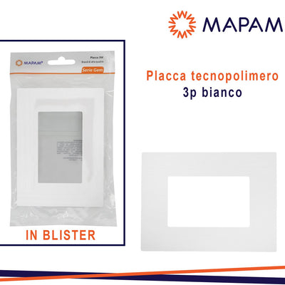 PLACCA TECNOPOLIMERO SPAZZOLATO 3P GEM BIANCO IN BLISTER