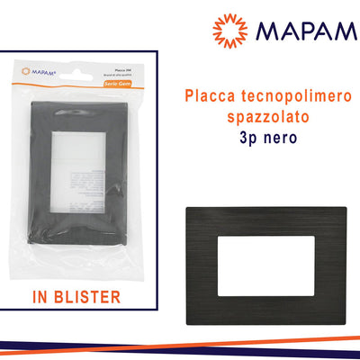 PLACCA TECNOPOLIMERO BLISTERATO 3P GEM T2 NERO IN BLISTER