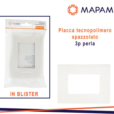 PLACCA TECNOPOLIMERO SPAZZOLATO 3P GEM PERLA IN BLISTER