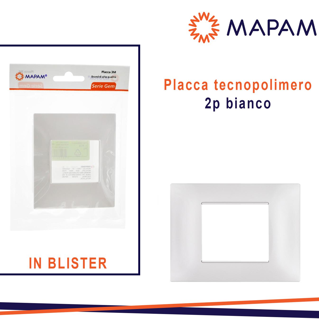 PLACCA 6002-01 2P BIANCO/VMR-PLN TECNOPOLIMERO IN BLISTER