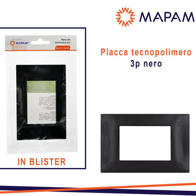 PLACCA 6003-02 3P NERO/VMR-PLN TECNOPOLIMERO IN BLISTER