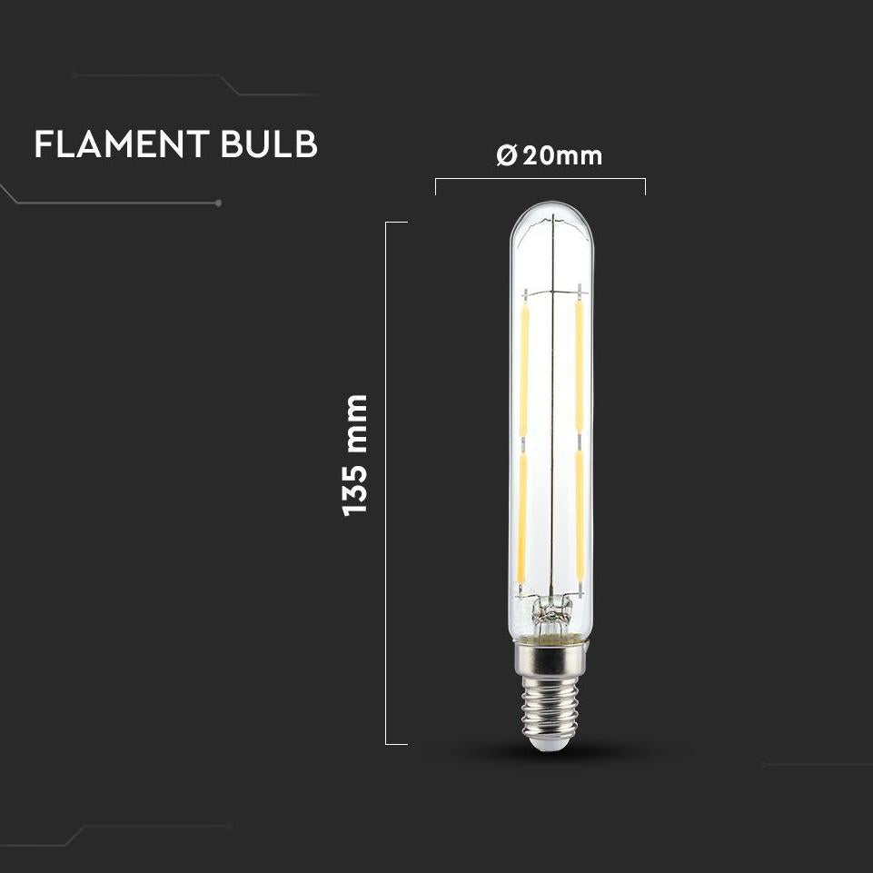 LED LAMPADINA 4W E14 T20 FILAMENT CLEAR VETRO 3000K