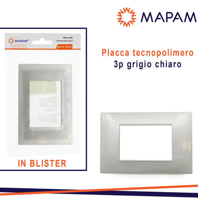 PLACCA 6003-04 3P GRIGIO CHIARO VMR-PLN TECNOPOLIMERO BLISTE