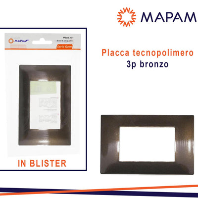 PLACCA 6003-07 3P BRONZO/VMR-PLN TECNOPOLIMERO T2 BLISTER