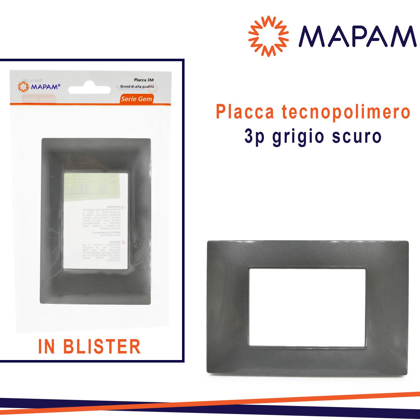 PLACCA 6003-08 3P GRIGIO SCURO VMR-PLN TECNOPOLIMER BLISTER