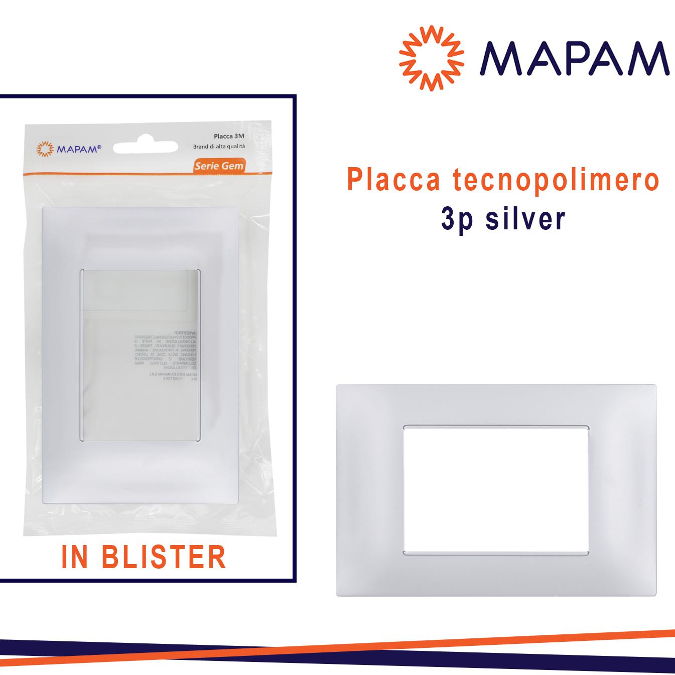 PLACCA 6003-09 3P SILVER/VMR-PLN IN BLISTER