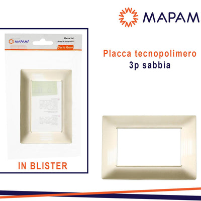 PLACCA 6003-11 3P SABBIA/VMR-PLN TECNOPOLIMERO T2 IN BLISTER