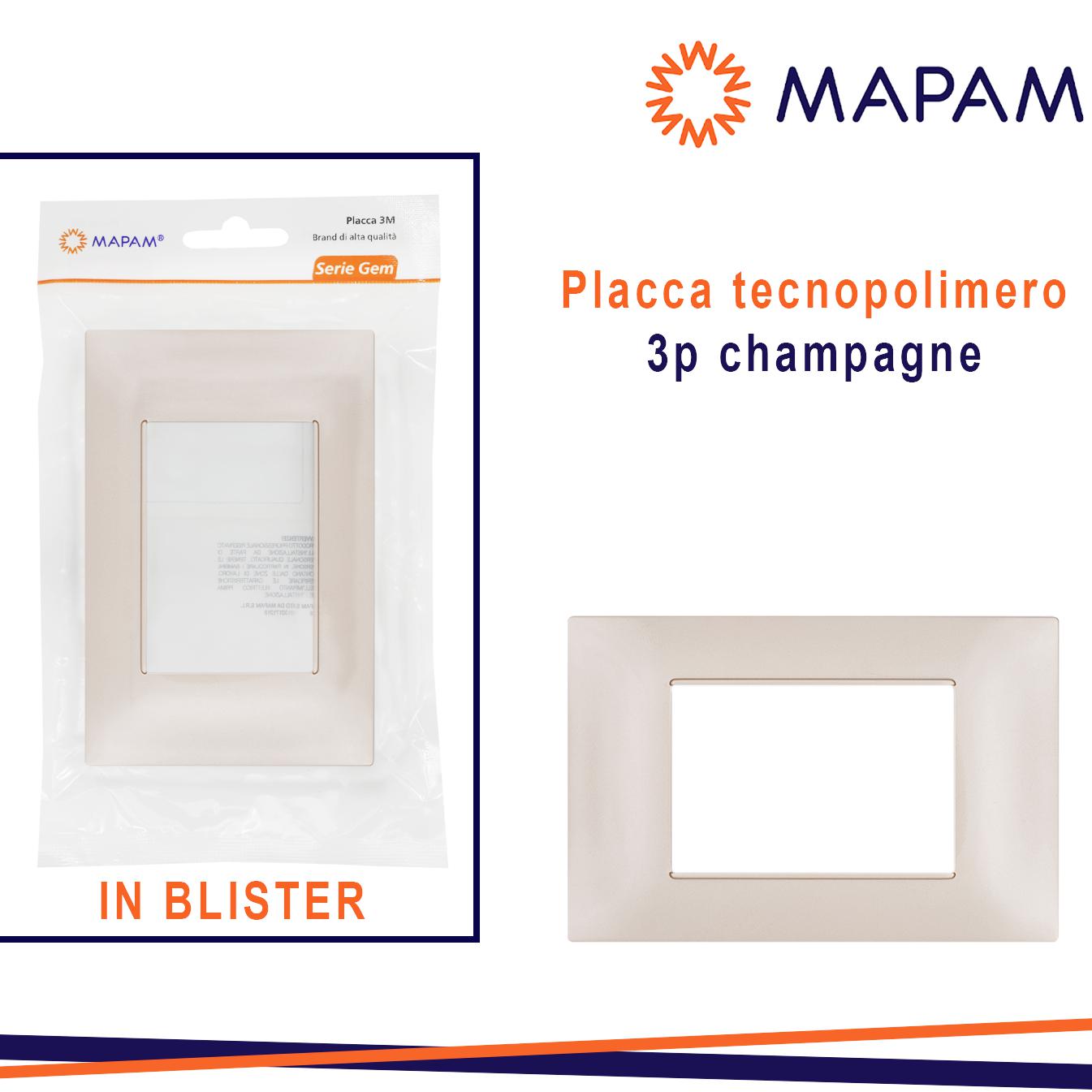 PLACCA 6003-13 3P CHAMPAGNE/VMR-PLN T2 IN BLISTER