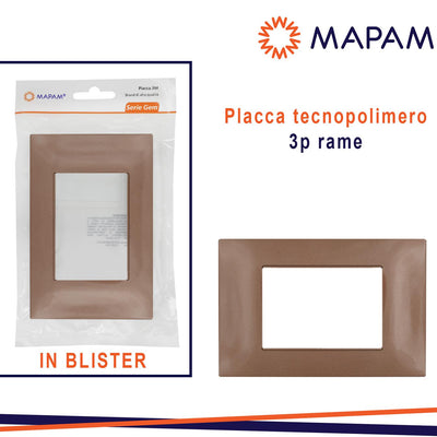 PLACCA 6003-14 3P RAME/VMR-PLN TECNOPOLIMERO T2 IN BLISTER