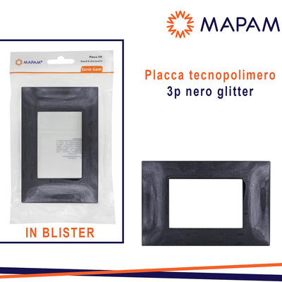 PLACCA 6003-19 3P NERO GLITTER VMR-PLN T2 IN BLISTER