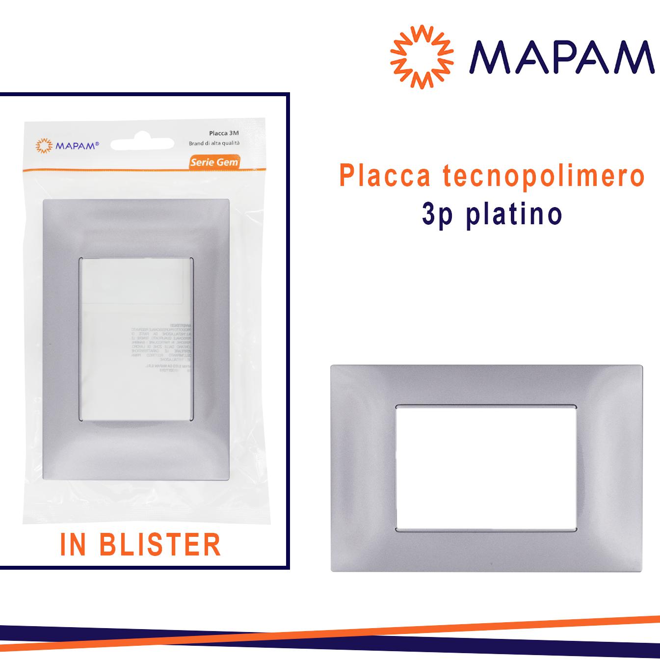 PLACCA 6003-20 3P PLATINO/VMR-PLN IN BLISTER