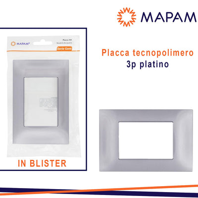 PLACCA 6003-20 3P PLATINO/VMR-PLN IN BLISTER