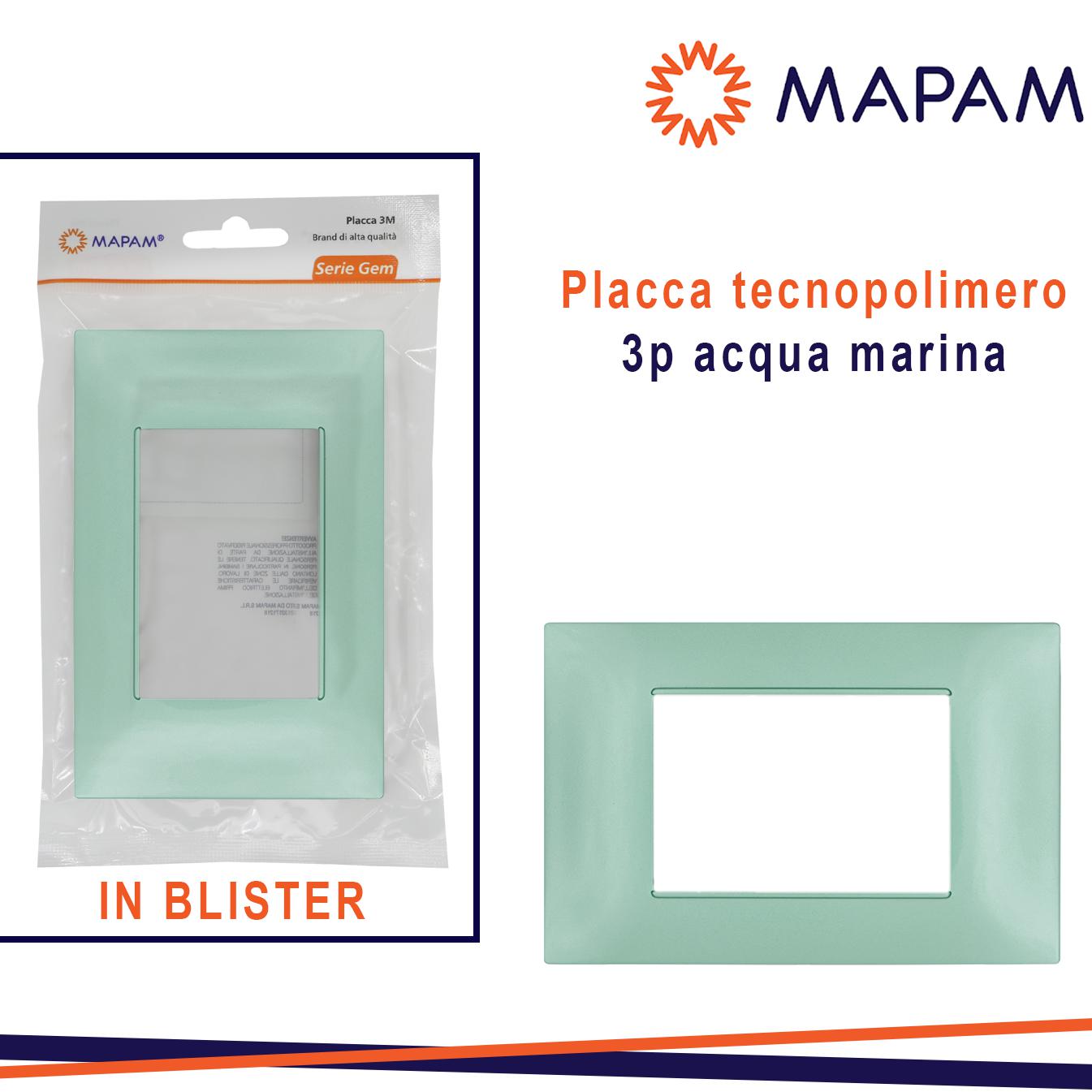 PLACCA 6003-23 3P ACQUA MARINA VMR-PLN T2 GEM IN BLISTER