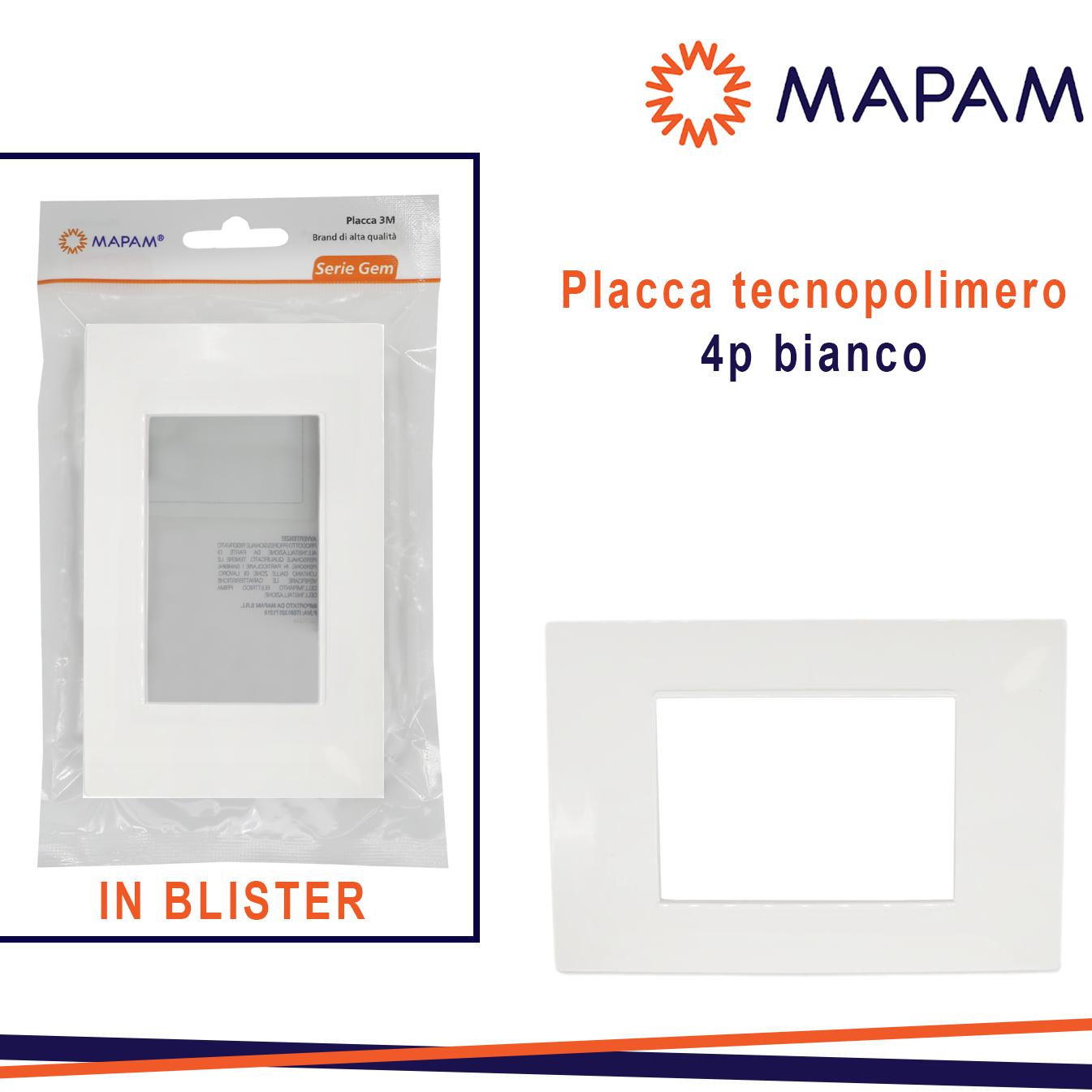 PLACCA 6004-01 4P BIANCO/VMR-PLN IN BLISTER