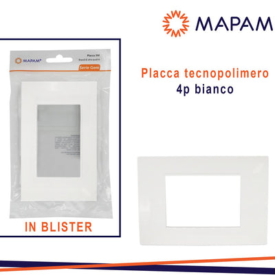 PLACCA 6004-01 4P BIANCO/VMR-PLN IN BLISTER