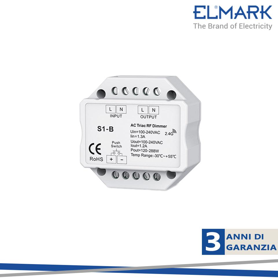 SMART RICEVITORE DIMMERABILE RF TRIAC A SINGOLO CANALE PER SCATOLA DI DISTRIBUZIONE
