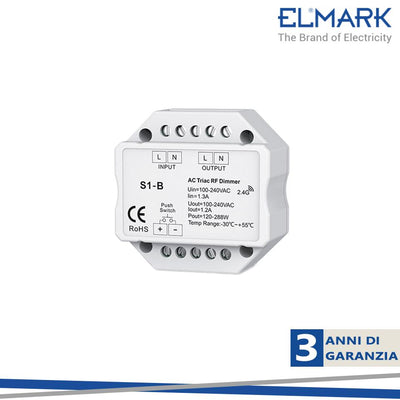 SMART RICEVITORE DIMMERABILE RF TRIAC A SINGOLO CANALE PER SCATOLA DI DISTRIBUZIONE