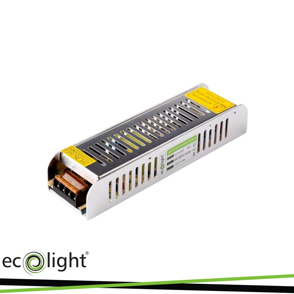 ALIMENTATORE LED 120W 12V 10A  IP20 SLIM 188X46X35