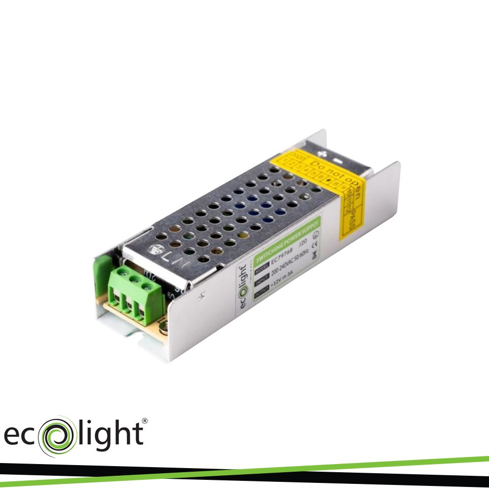ALIMENTATORE LED 36W 12V 3A IP20 SLIM 100X30X21
