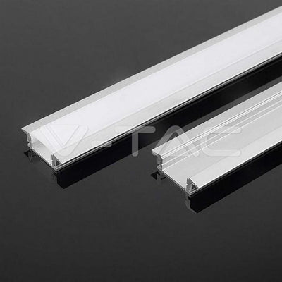 LED STRISCIA MOUNTING KIT WITH DIFFUSER ALUMINUM 2000* 24.7*7MM MILKY