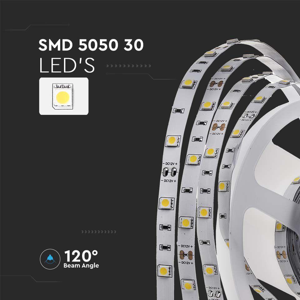 LED STRIP SMD5050 30 LEDS 3000K IP20 6W/M
