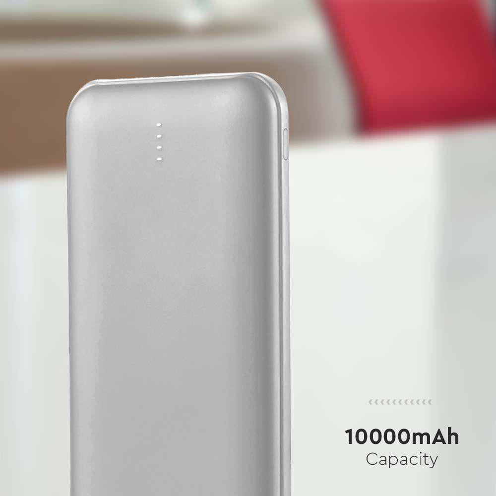 10000MAH POWER BANK 2A 30CM TYPE C CABLE-SILVER