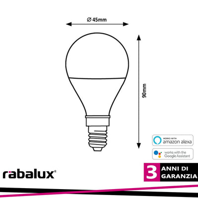SMD LED, E14 G45, 5W, 450LM, RGB