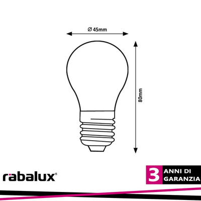 FIL. LED, E27 G45, 2W, 470LM,  3000K